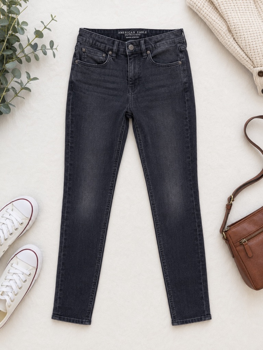 American Eagle Dream Stretch Black Skinny Jeans Women’s Size 2 Regular